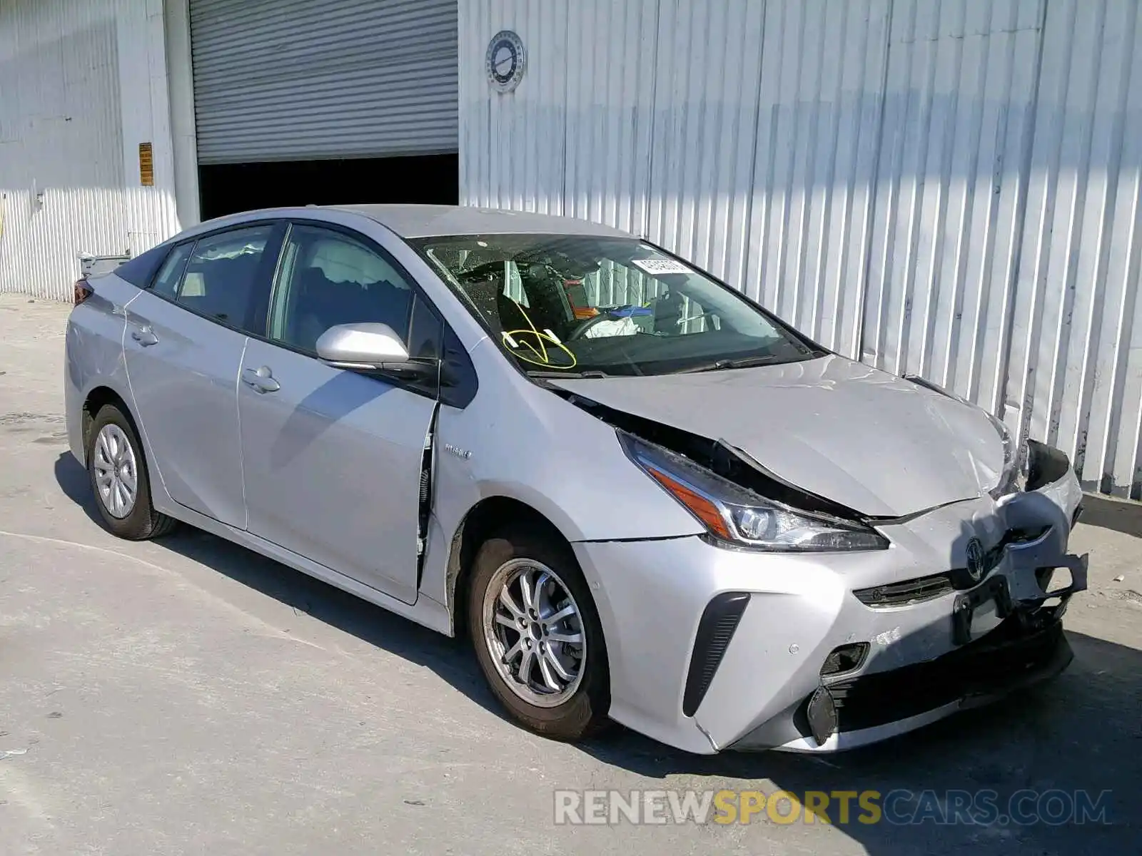 1 Photograph of a damaged car JTDKARFU1K3081676 TOYOTA PRIUS 2019