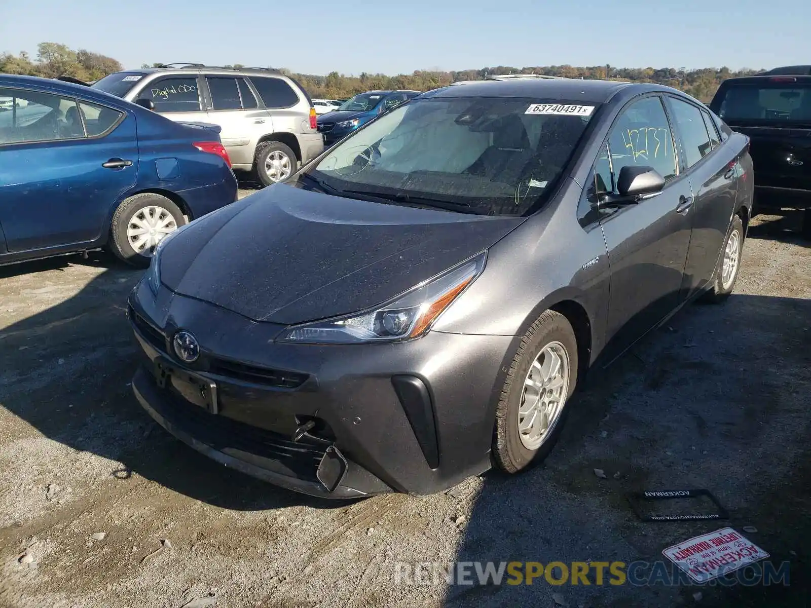 2 Photograph of a damaged car JTDKARFU1K3082567 TOYOTA PRIUS 2019