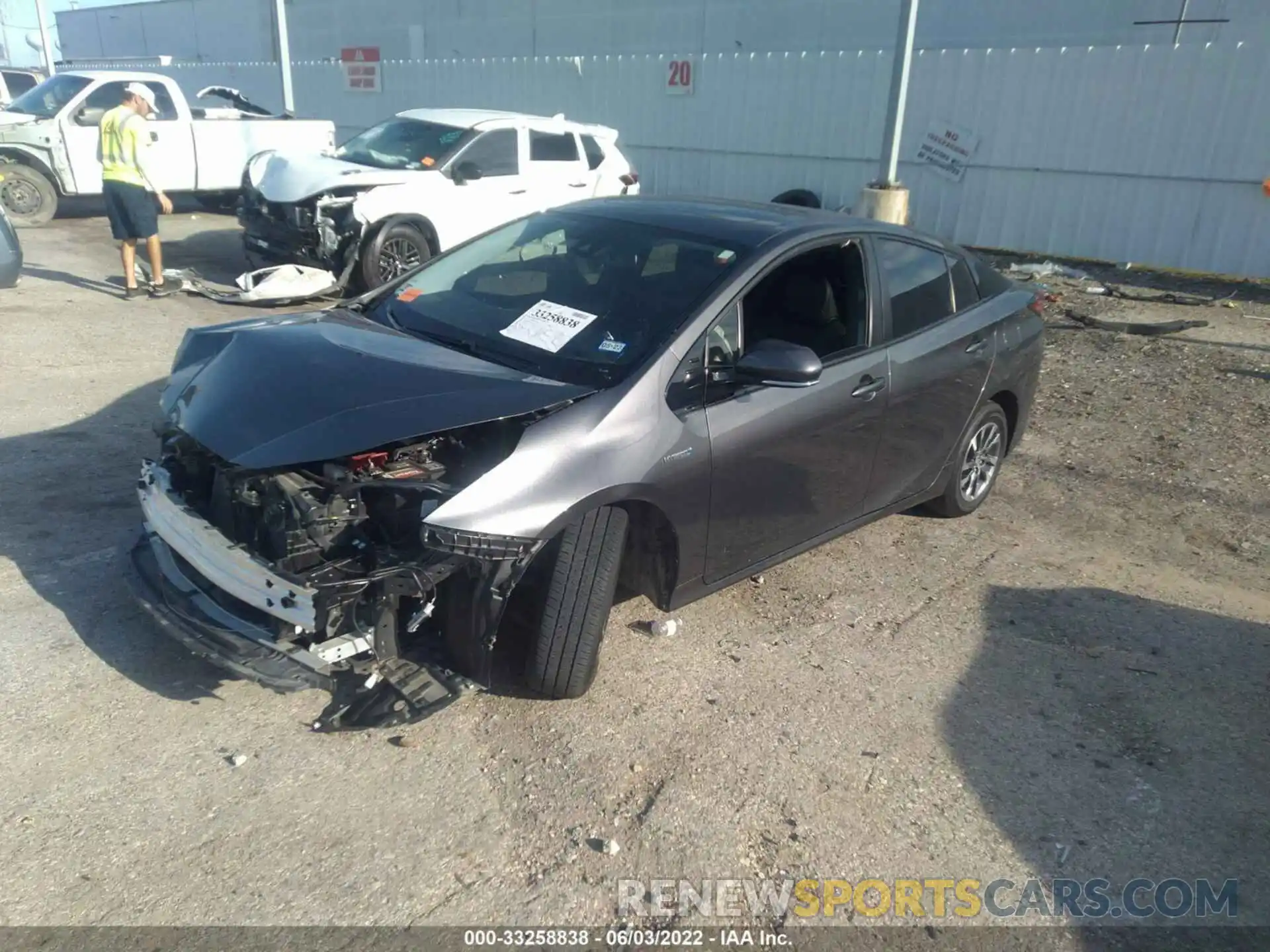 2 Photograph of a damaged car JTDKARFU1K3082763 TOYOTA PRIUS 2019