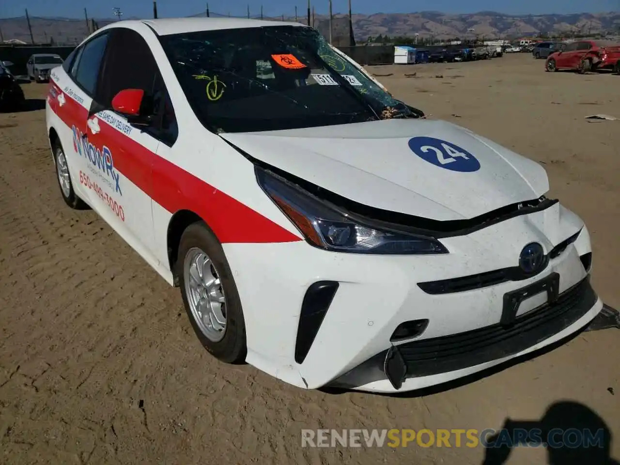 1 Photograph of a damaged car JTDKARFU1K3084433 TOYOTA PRIUS 2019