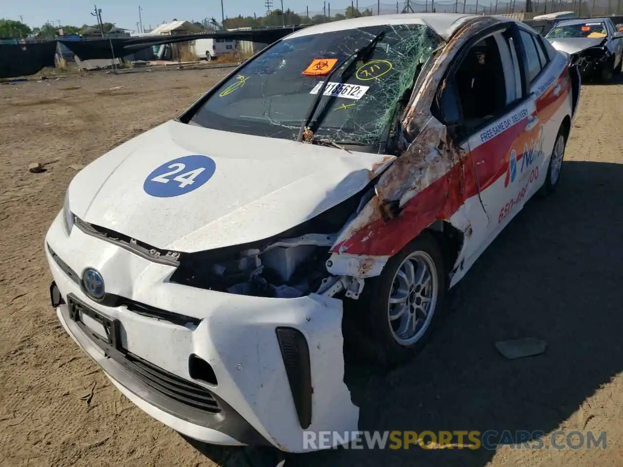 2 Photograph of a damaged car JTDKARFU1K3084433 TOYOTA PRIUS 2019