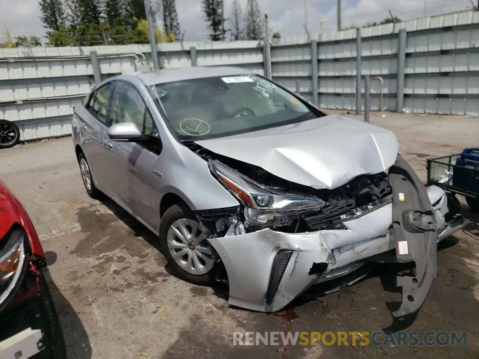 1 Photograph of a damaged car JTDKARFU1K3084772 TOYOTA PRIUS 2019