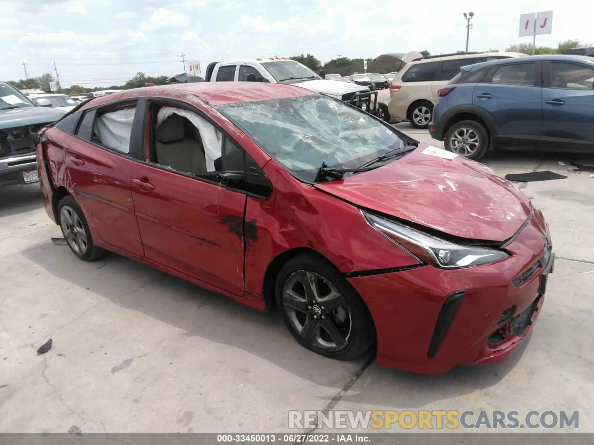 1 Photograph of a damaged car JTDKARFU1K3085162 TOYOTA PRIUS 2019