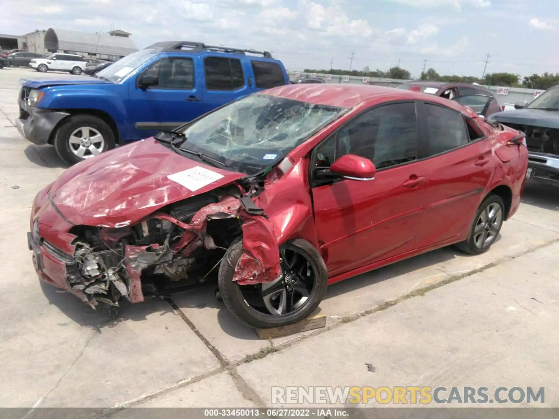 2 Photograph of a damaged car JTDKARFU1K3085162 TOYOTA PRIUS 2019