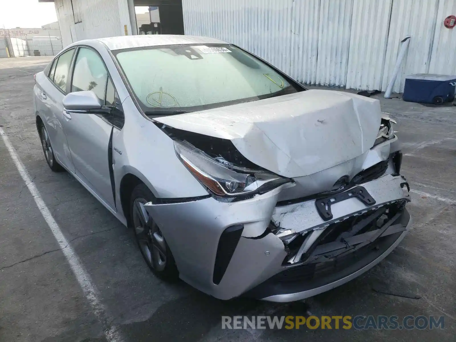 1 Photograph of a damaged car JTDKARFU1K3085498 TOYOTA PRIUS 2019
