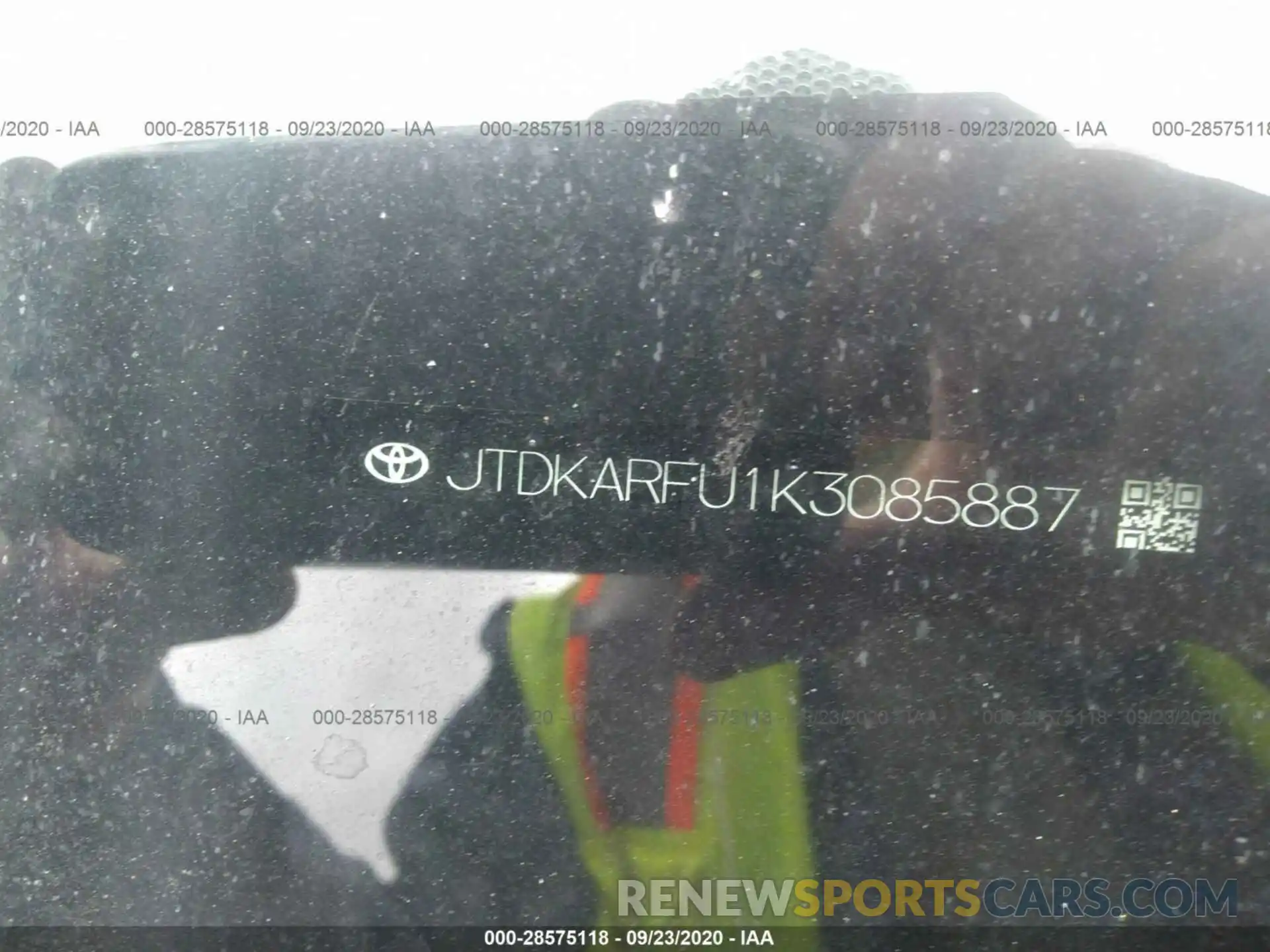 9 Photograph of a damaged car JTDKARFU1K3085887 TOYOTA PRIUS 2019