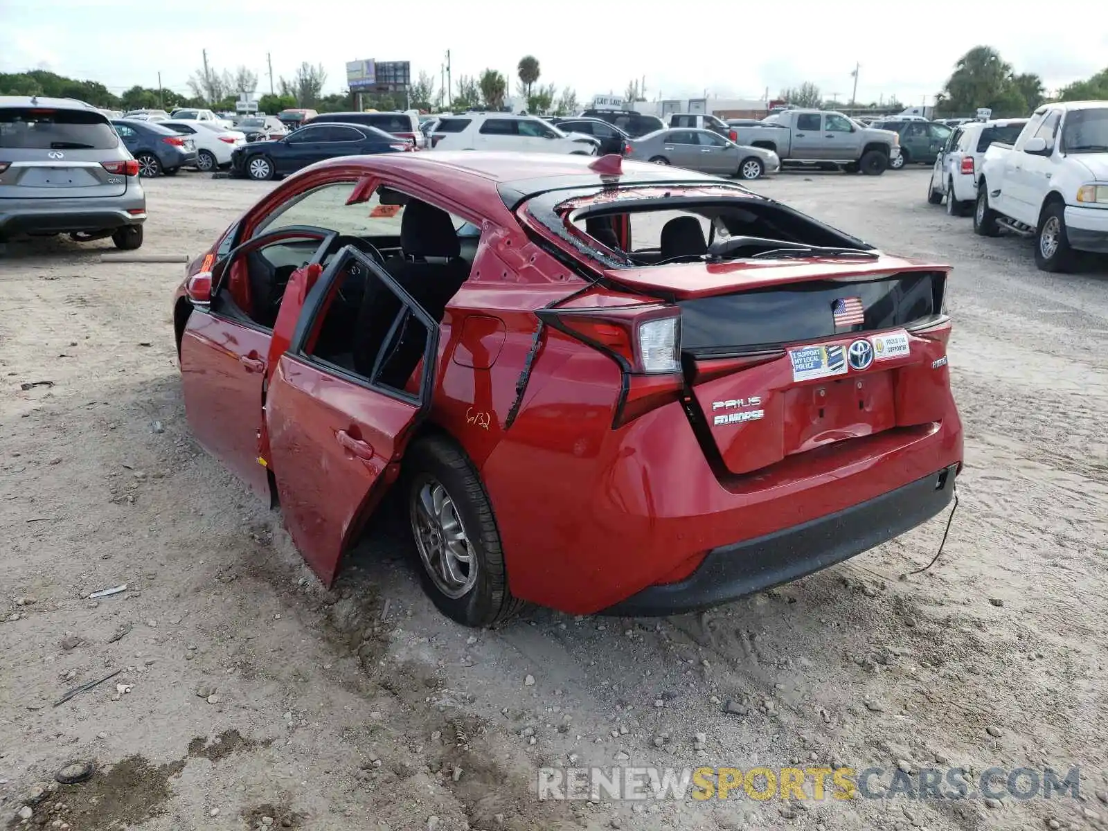 3 Photograph of a damaged car JTDKARFU1K3087588 TOYOTA PRIUS 2019