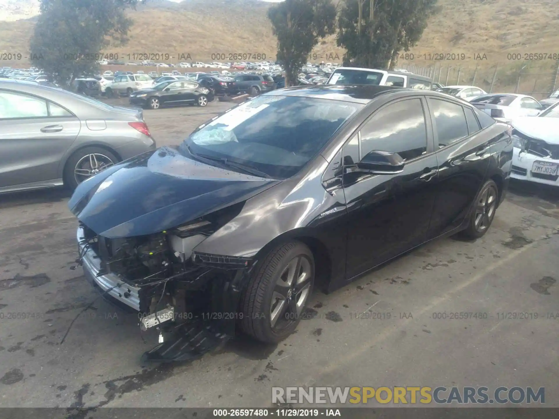 2 Photograph of a damaged car JTDKARFU1K3087722 TOYOTA PRIUS 2019