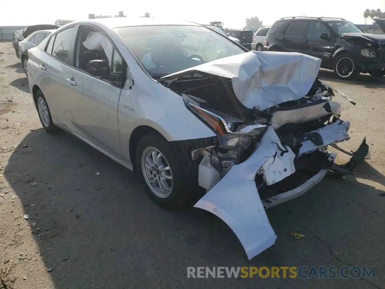 1 Photograph of a damaged car JTDKARFU1K3089289 TOYOTA PRIUS 2019