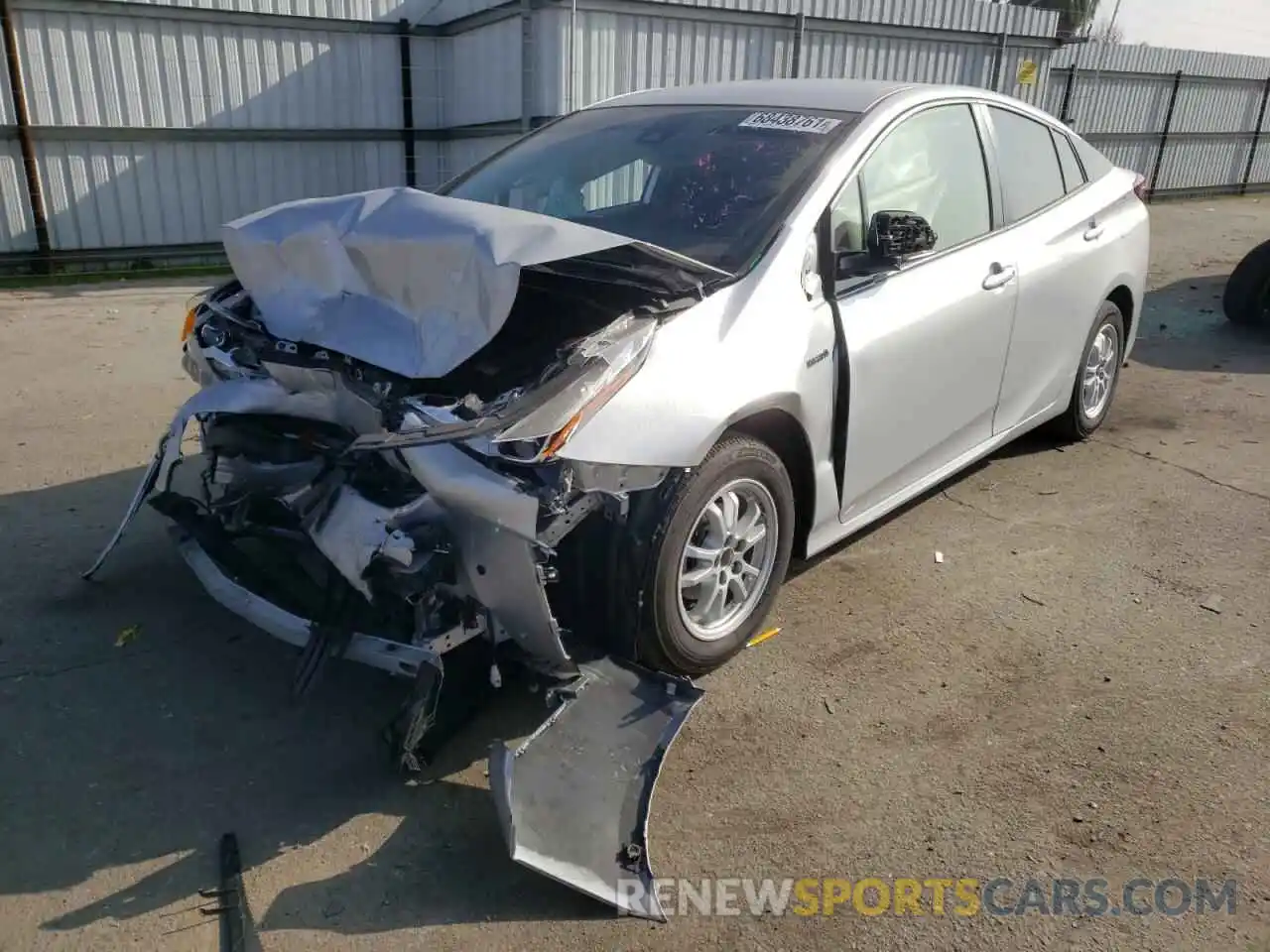 2 Photograph of a damaged car JTDKARFU1K3089289 TOYOTA PRIUS 2019