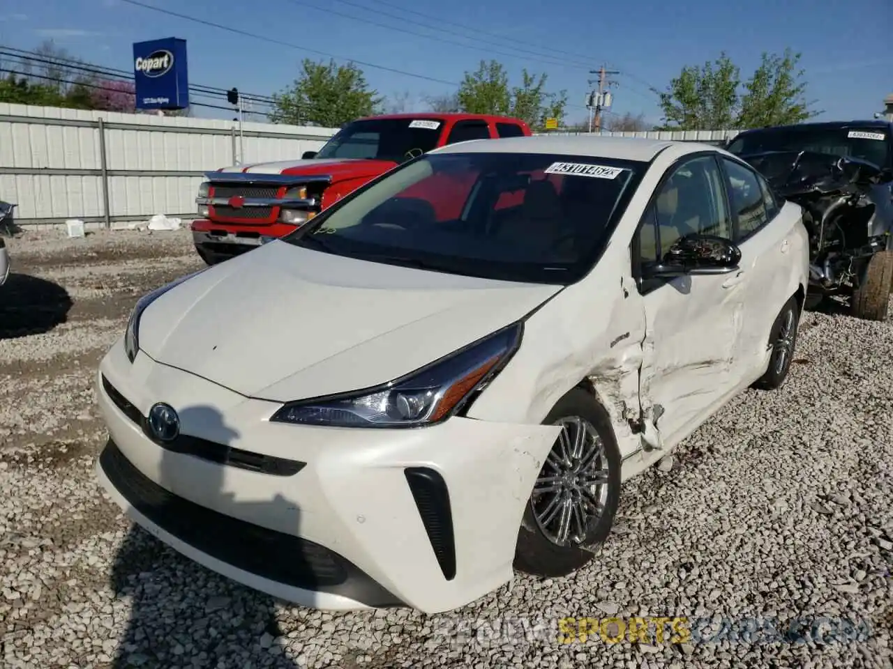 2 Photograph of a damaged car JTDKARFU1K3089504 TOYOTA PRIUS 2019