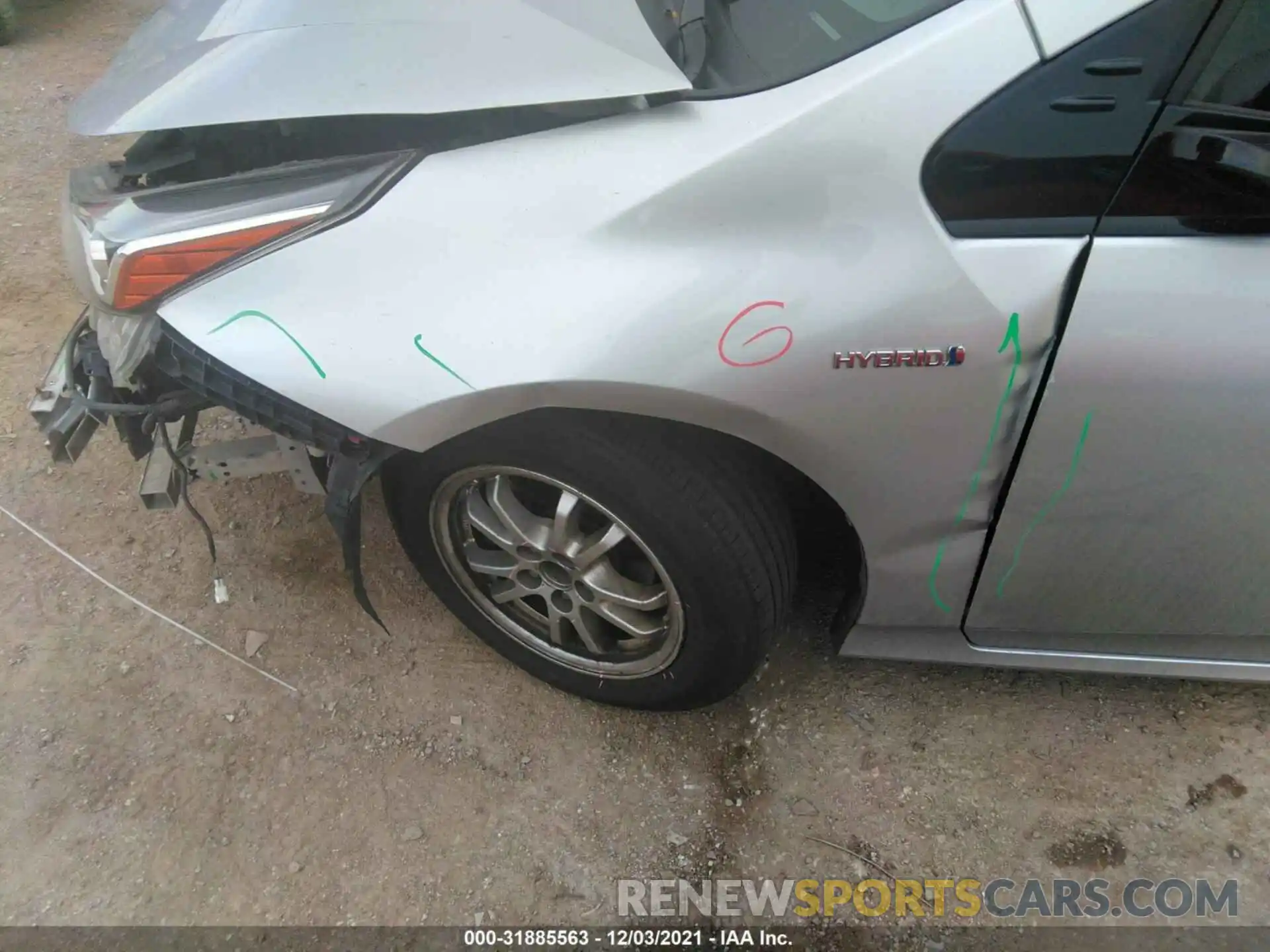 12 Photograph of a damaged car JTDKARFU1K3089843 TOYOTA PRIUS 2019