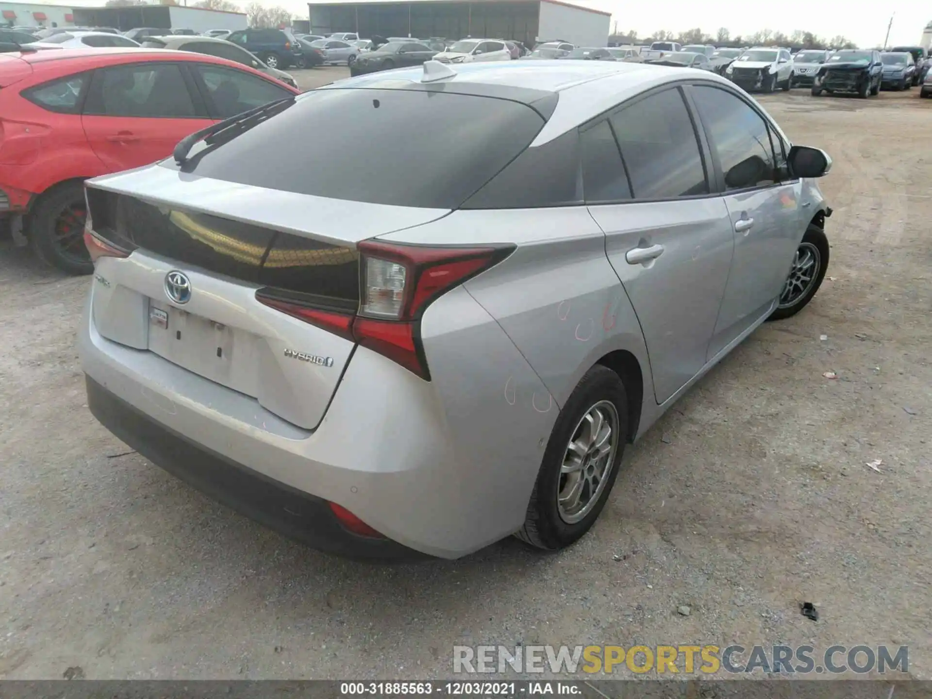 4 Photograph of a damaged car JTDKARFU1K3089843 TOYOTA PRIUS 2019