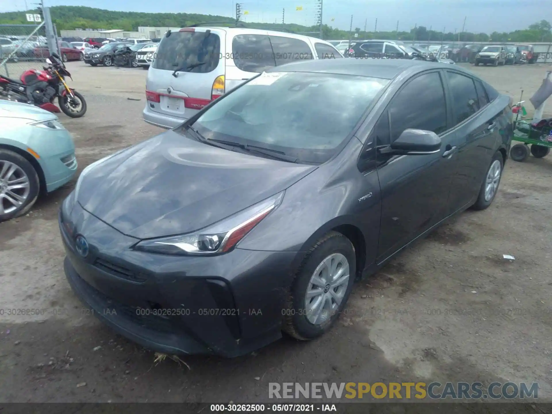 2 Photograph of a damaged car JTDKARFU1K3089924 TOYOTA PRIUS 2019