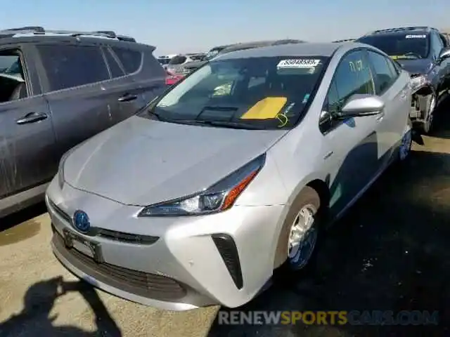 2 Photograph of a damaged car JTDKARFU1K3090281 TOYOTA PRIUS 2019