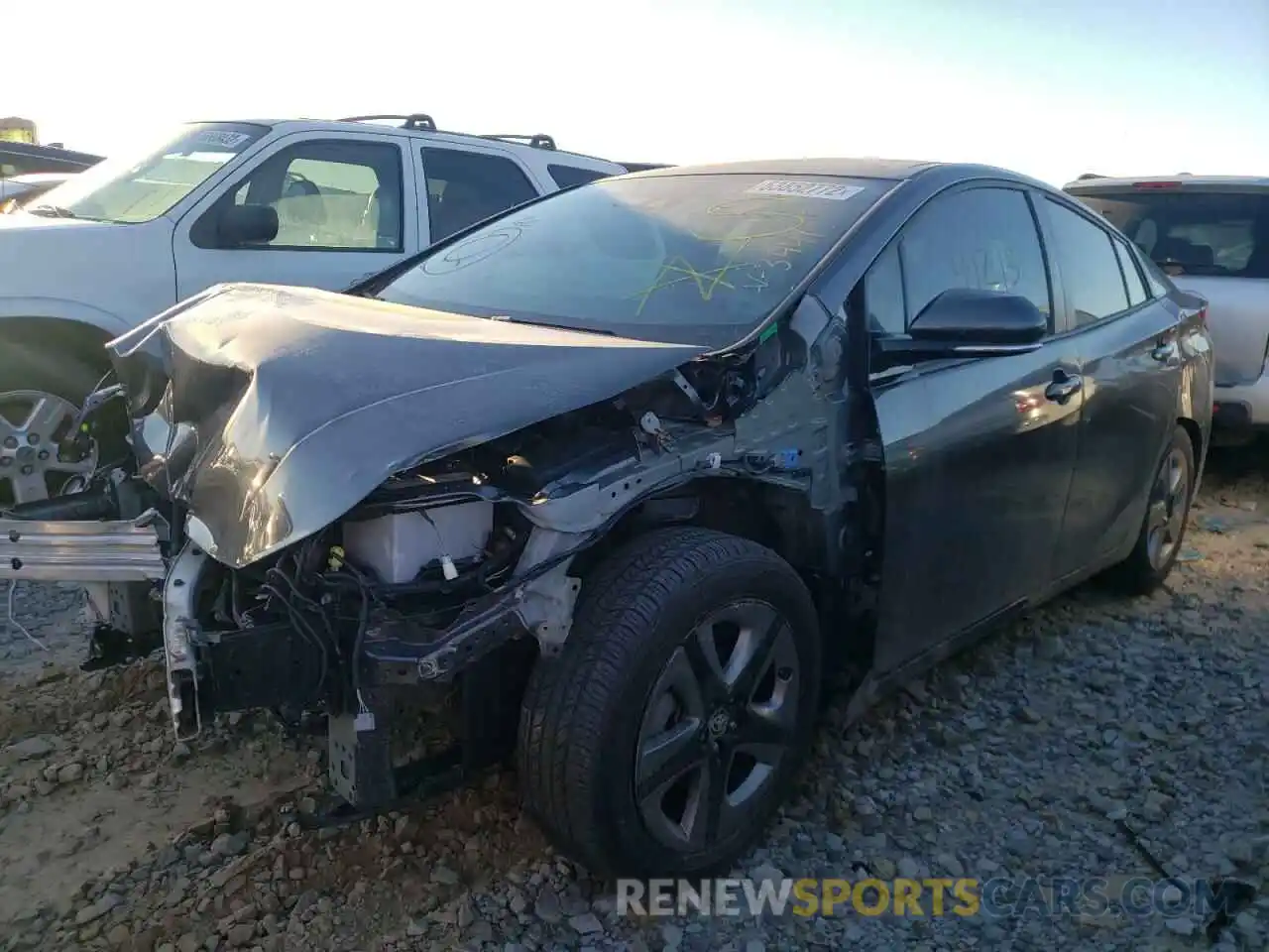 2 Photograph of a damaged car JTDKARFU1K3093441 TOYOTA PRIUS 2019