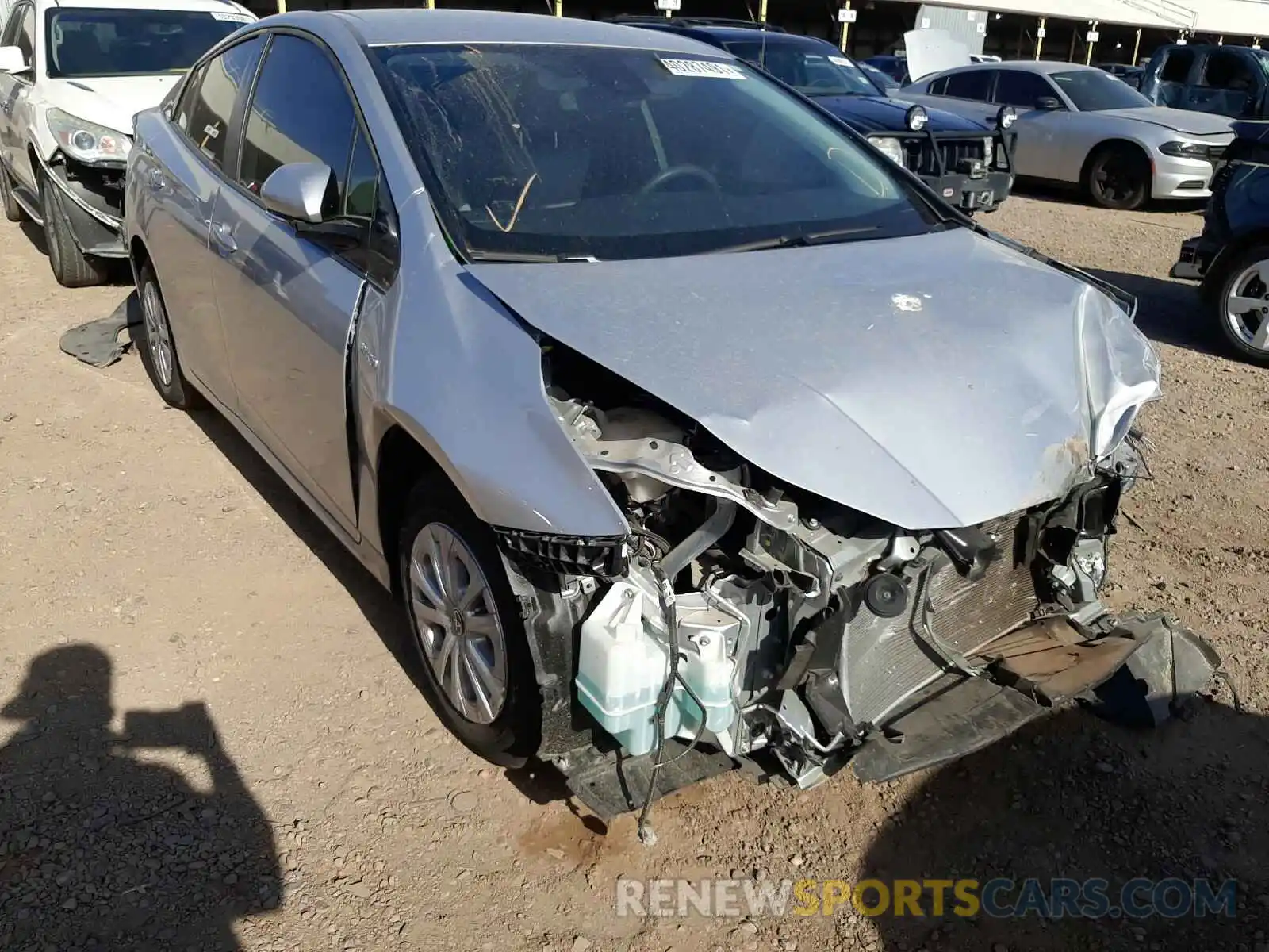 1 Photograph of a damaged car JTDKARFU1K3093858 TOYOTA PRIUS 2019