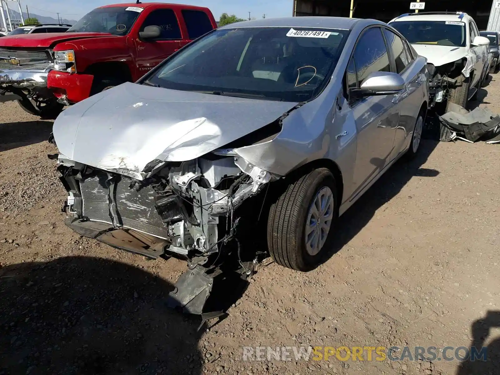 2 Photograph of a damaged car JTDKARFU1K3093858 TOYOTA PRIUS 2019