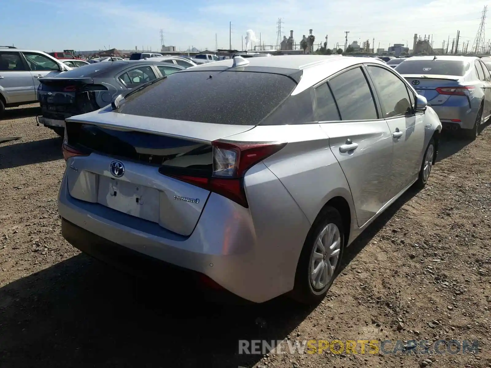 4 Фотография поврежденного автомобиля JTDKARFU1K3093858 TOYOTA PRIUS 2019