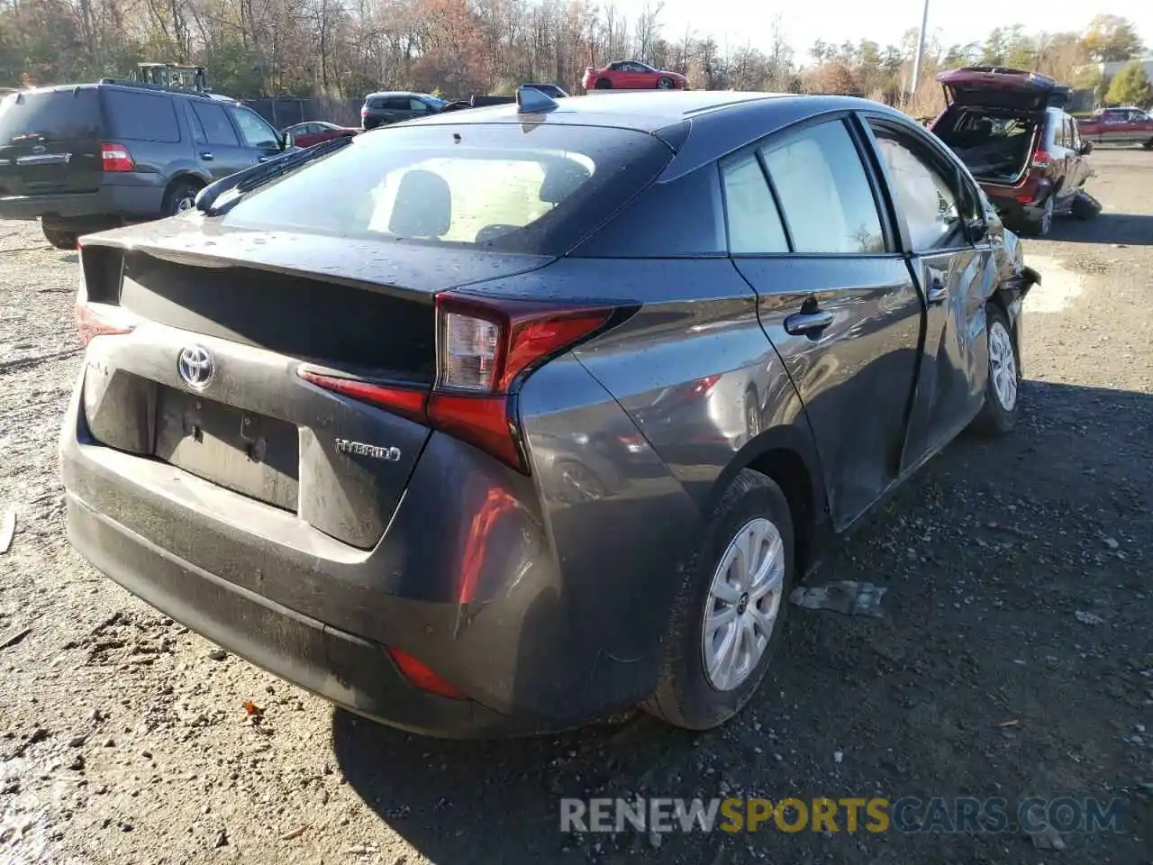 4 Photograph of a damaged car JTDKARFU1K3094542 TOYOTA PRIUS 2019