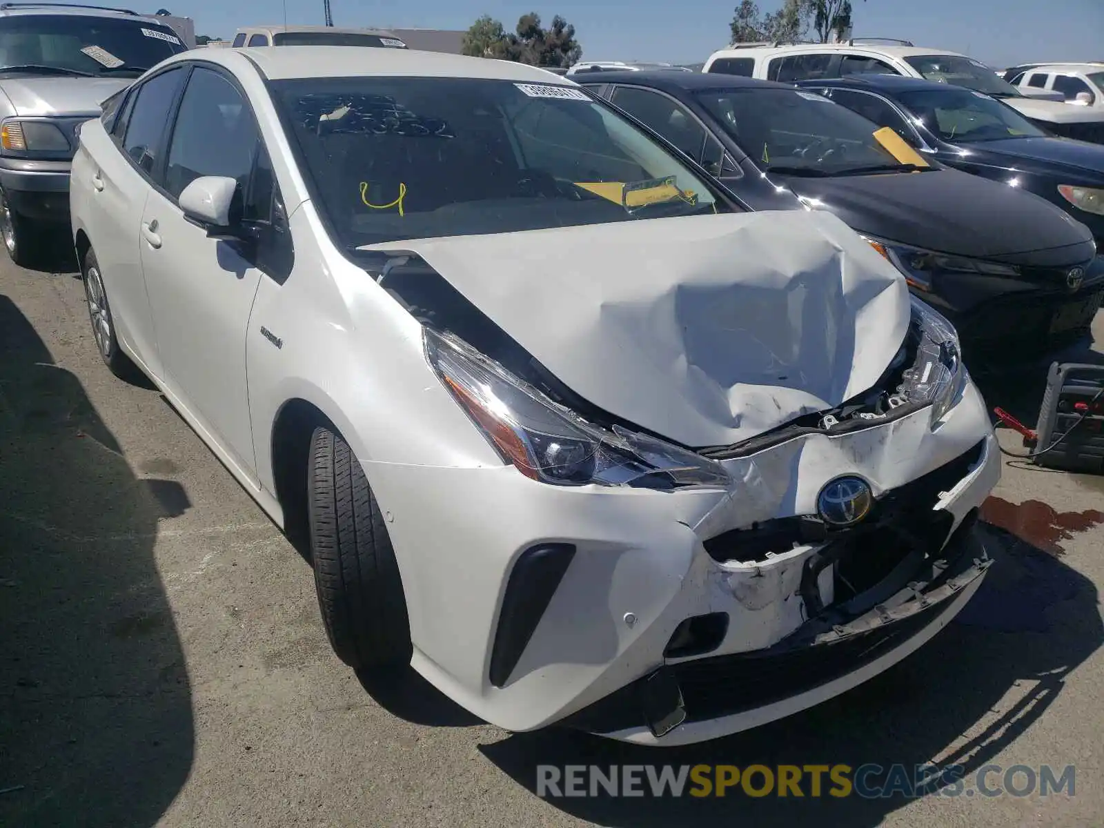 1 Photograph of a damaged car JTDKARFU1K3094993 TOYOTA PRIUS 2019