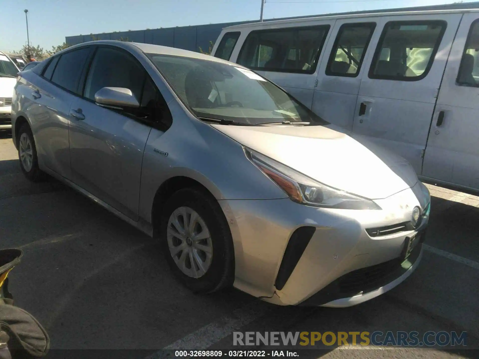 1 Photograph of a damaged car JTDKARFU1K3095898 TOYOTA PRIUS 2019