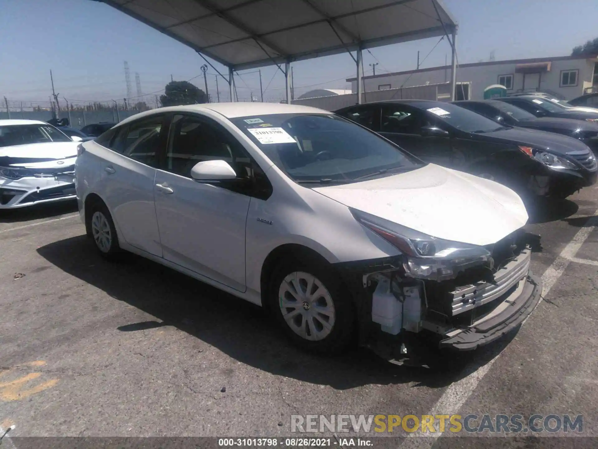 1 Photograph of a damaged car JTDKARFU1K3096601 TOYOTA PRIUS 2019