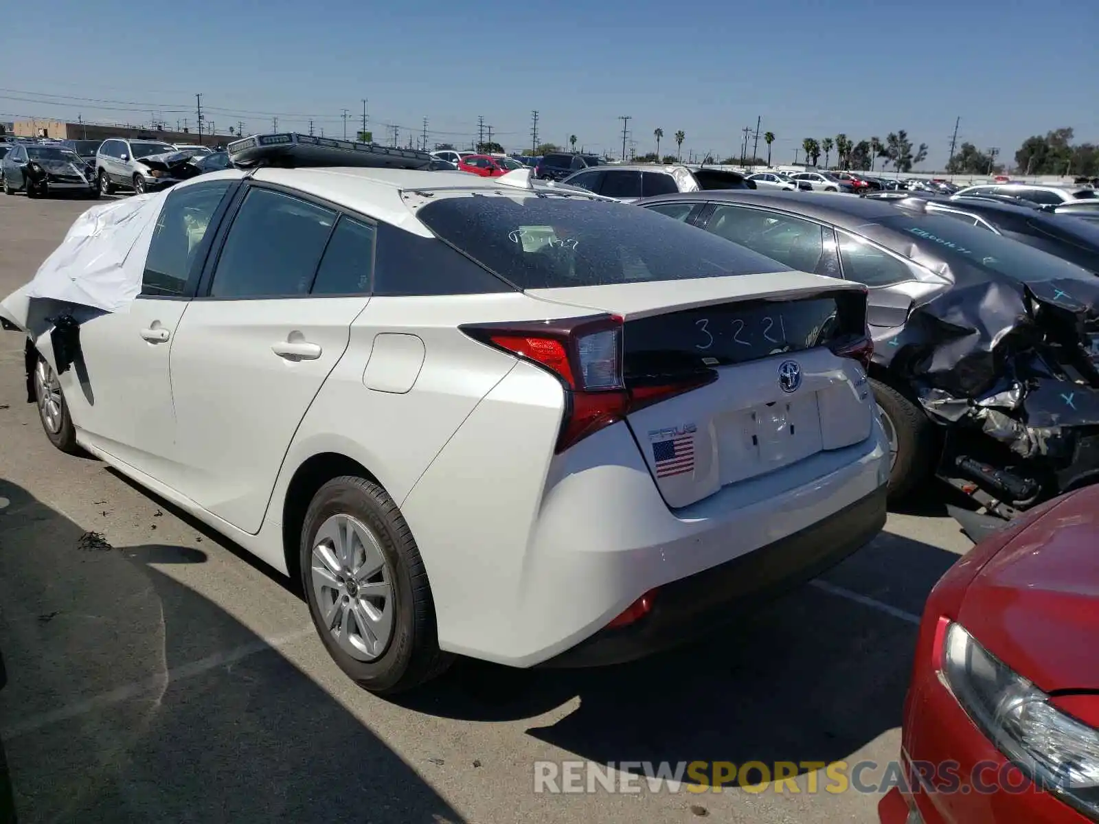 3 Photograph of a damaged car JTDKARFU1K3098090 TOYOTA PRIUS 2019