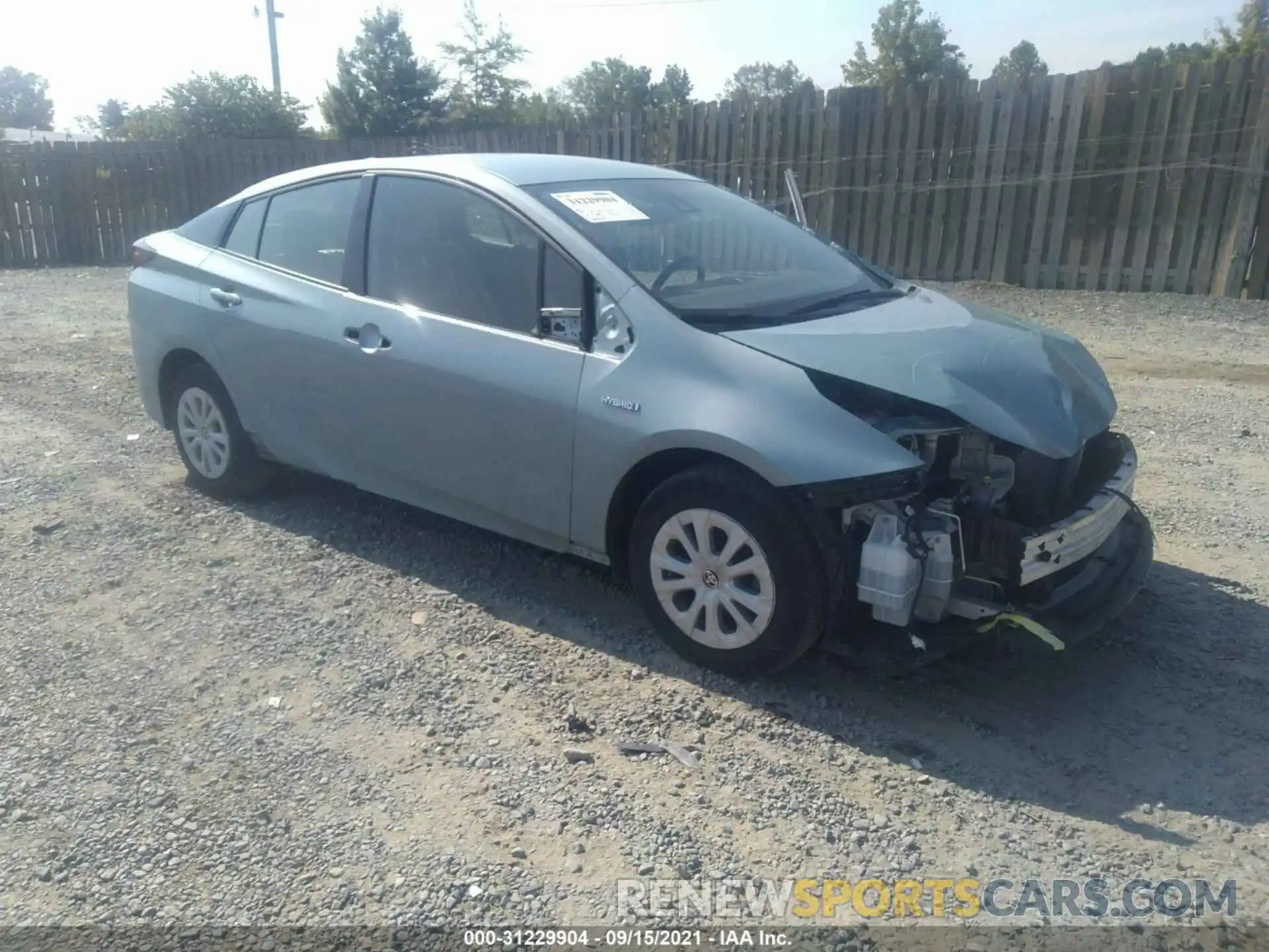 1 Photograph of a damaged car JTDKARFU1K3098722 TOYOTA PRIUS 2019