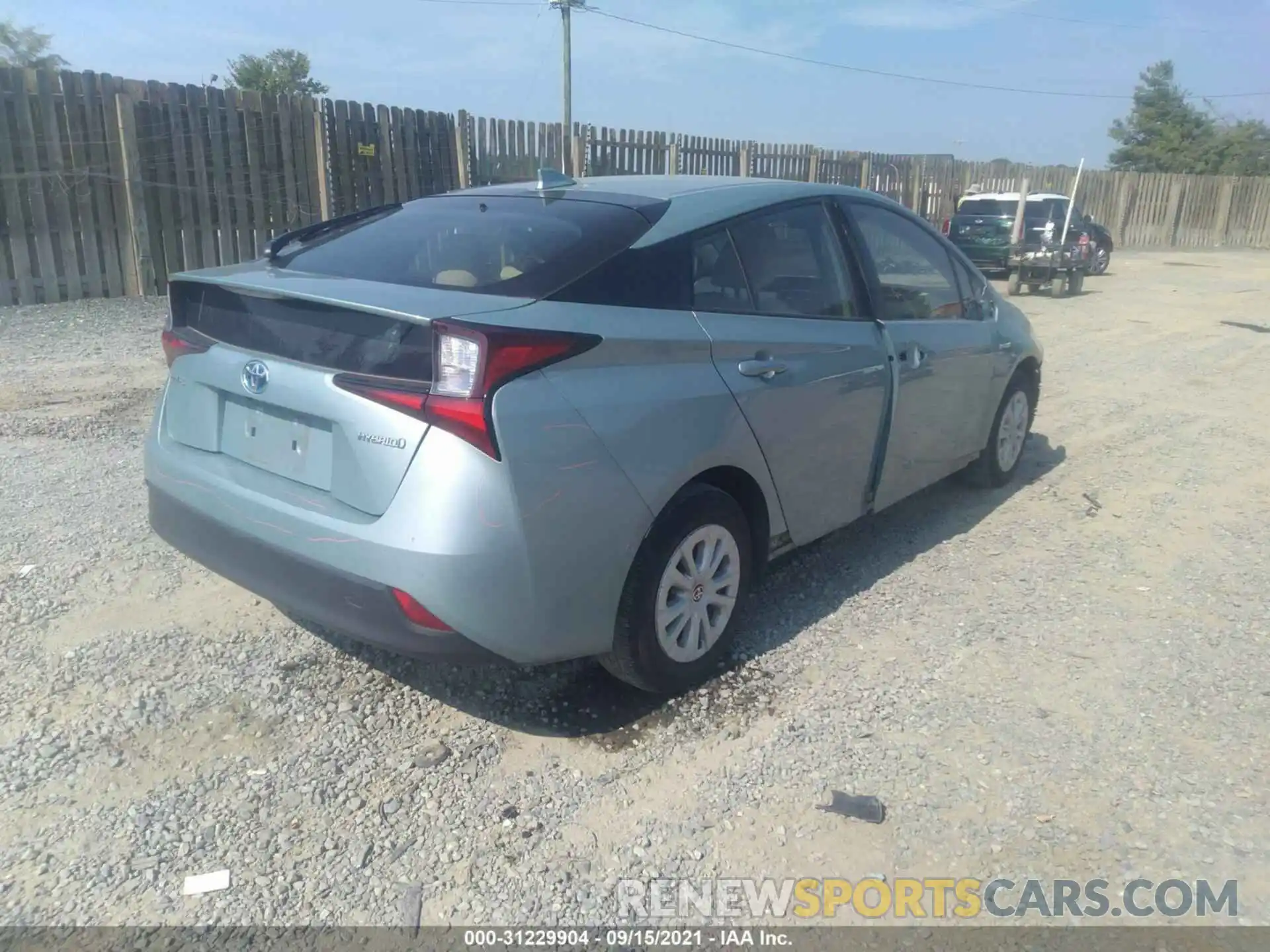 4 Фотография поврежденного автомобиля JTDKARFU1K3098722 TOYOTA PRIUS 2019