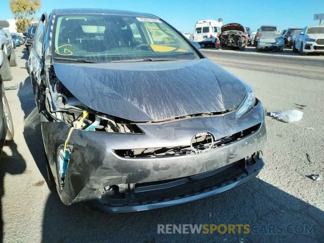 1 Photograph of a damaged car JTDKARFU1K3100503 TOYOTA PRIUS 2019