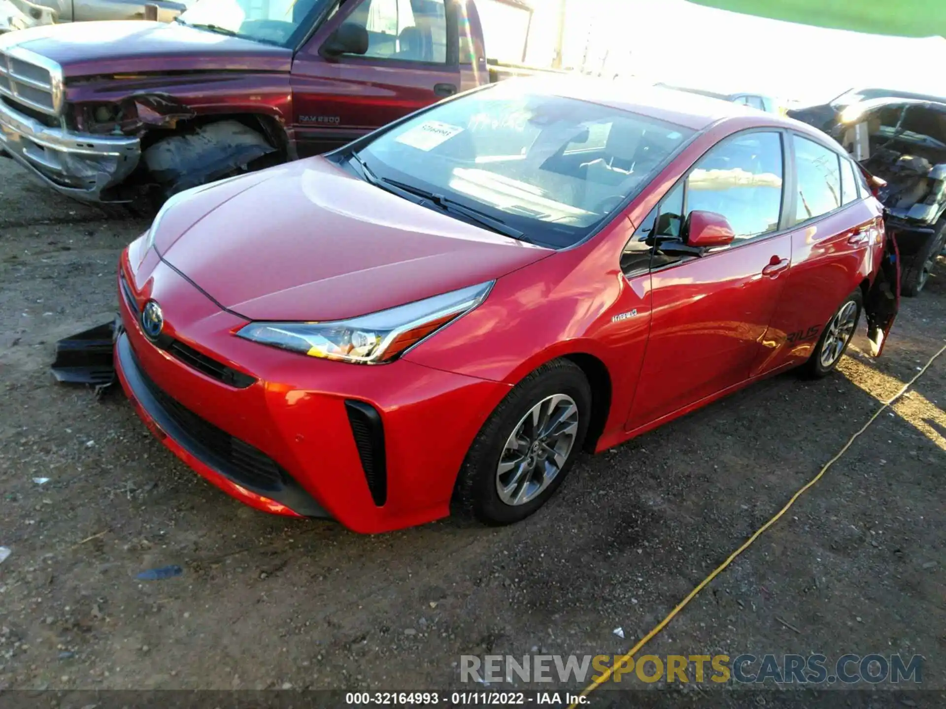 2 Photograph of a damaged car JTDKARFU1K3100968 TOYOTA PRIUS 2019