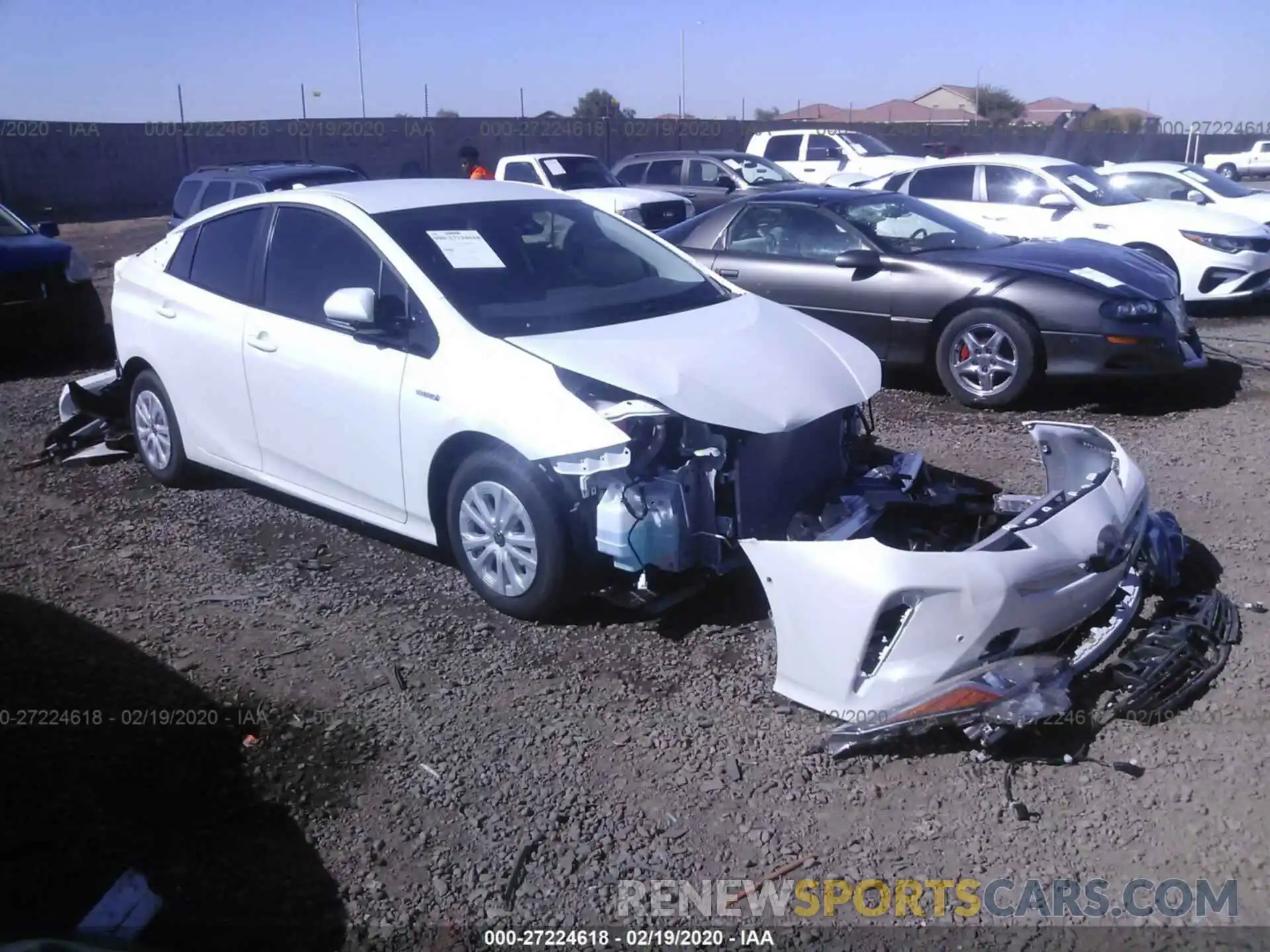 1 Photograph of a damaged car JTDKARFU1K3101280 TOYOTA PRIUS 2019