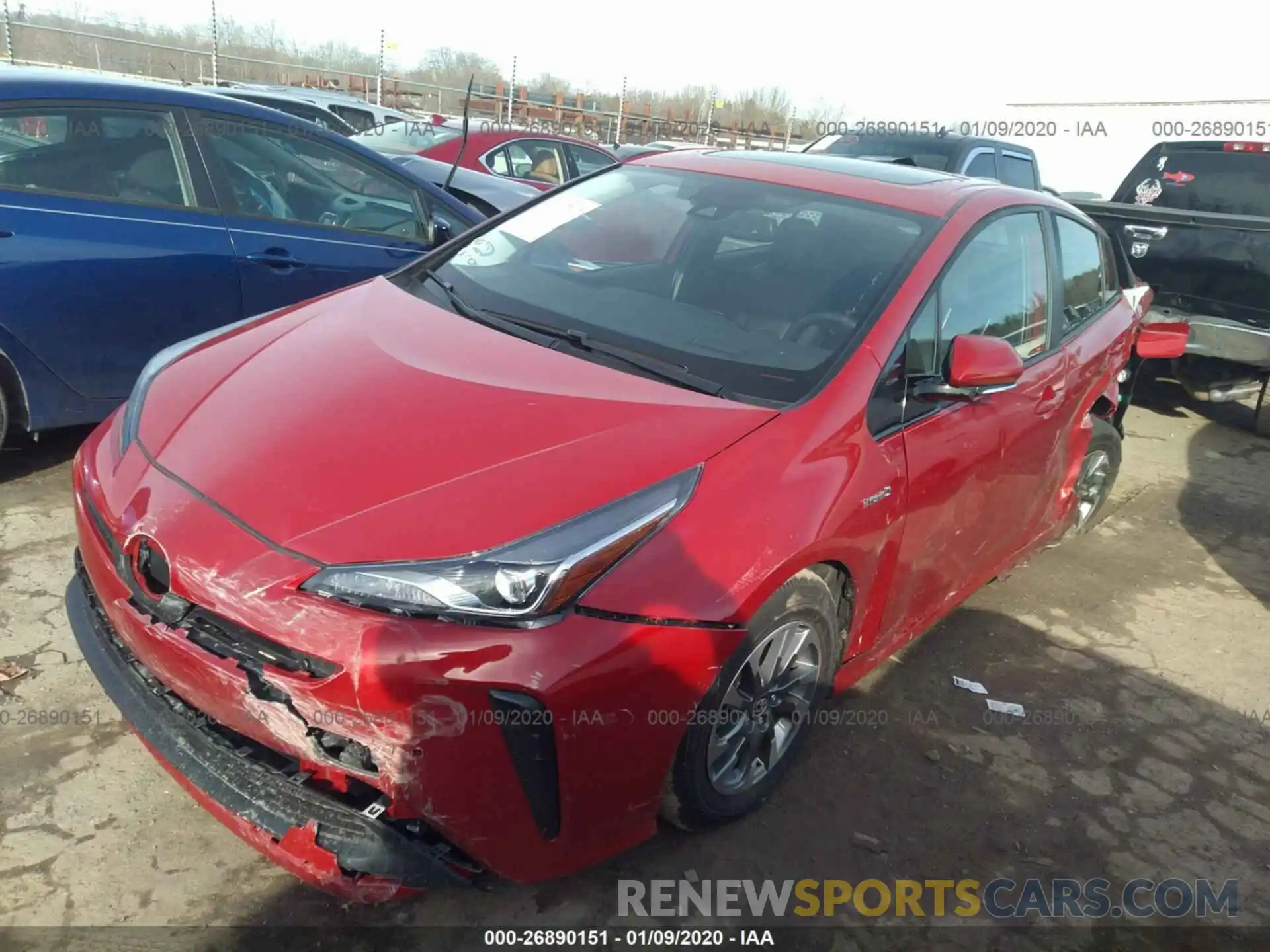 2 Фотография поврежденного автомобиля JTDKARFU1K3102090 TOYOTA PRIUS 2019