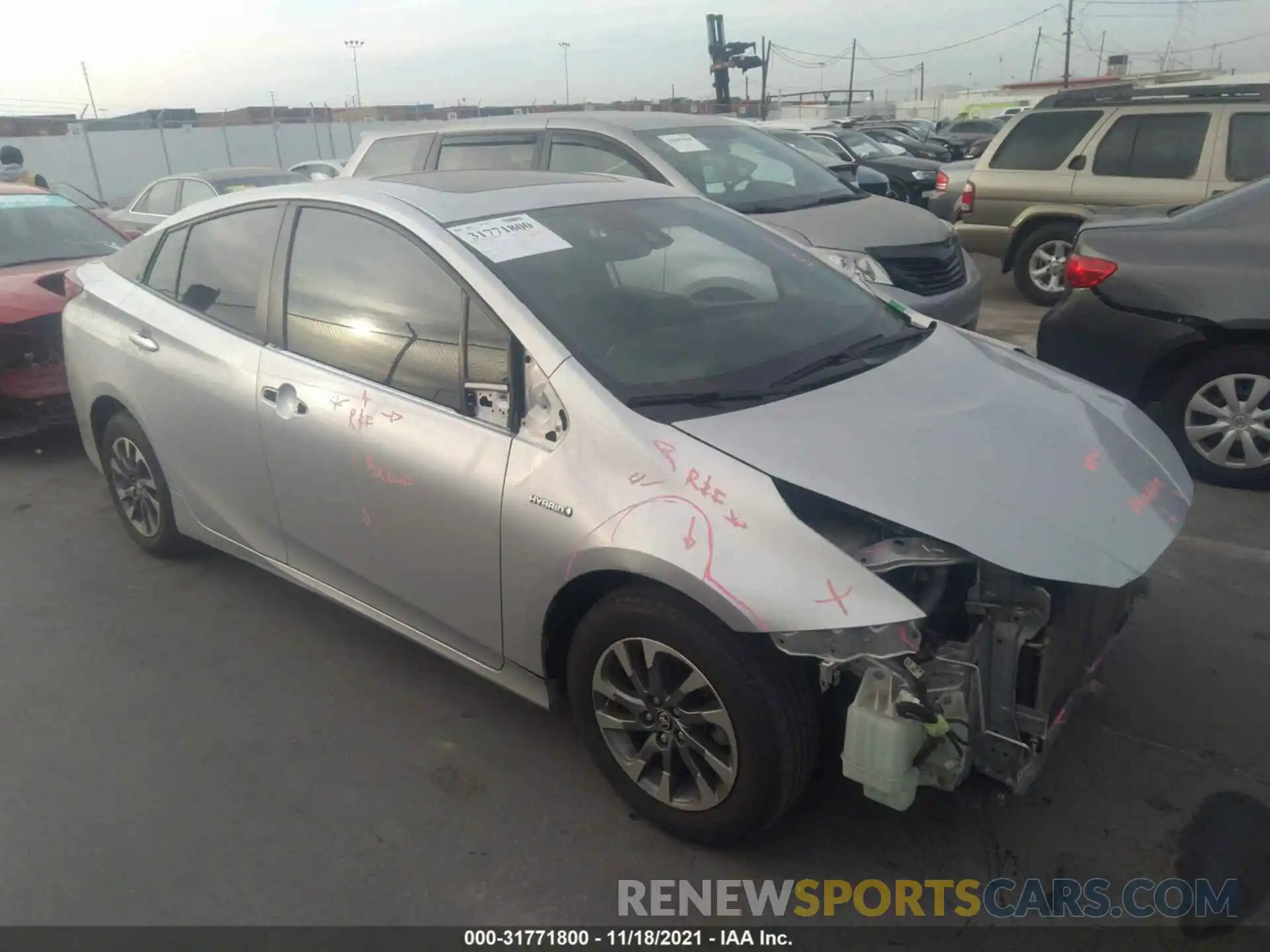 1 Photograph of a damaged car JTDKARFU2K3069794 TOYOTA PRIUS 2019