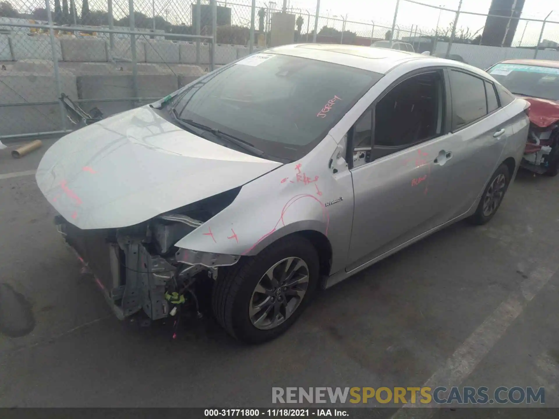 2 Photograph of a damaged car JTDKARFU2K3069794 TOYOTA PRIUS 2019