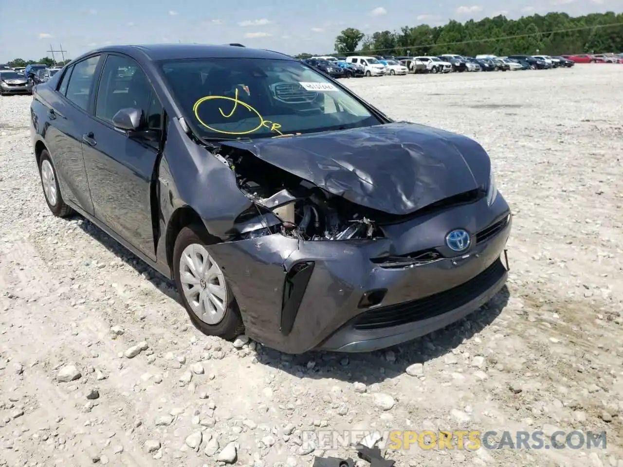 1 Photograph of a damaged car JTDKARFU2K3070072 TOYOTA PRIUS 2019