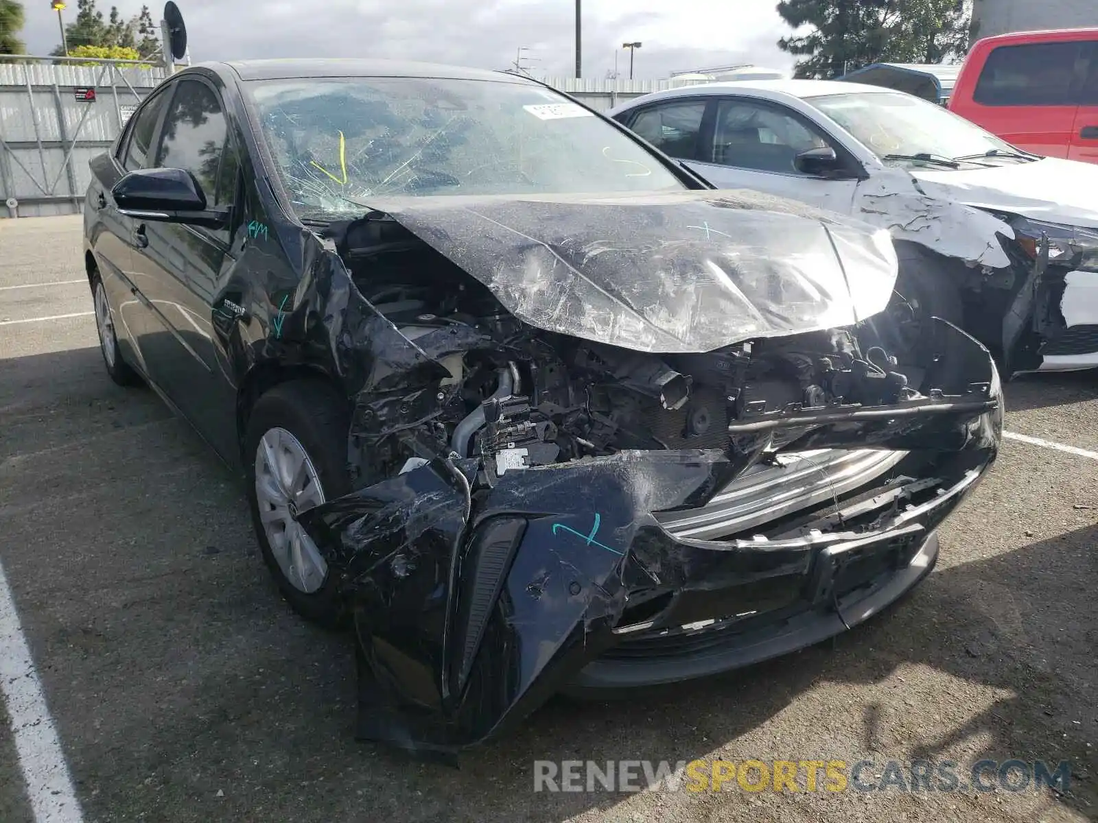 1 Photograph of a damaged car JTDKARFU2K3070847 TOYOTA PRIUS 2019