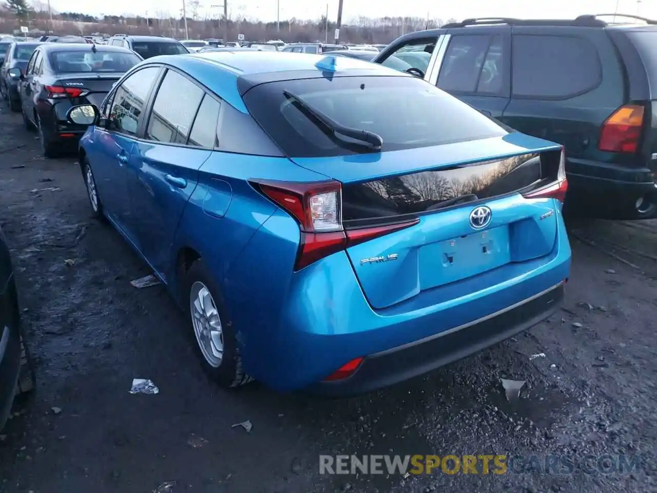 3 Photograph of a damaged car JTDKARFU2K3071061 TOYOTA PRIUS 2019