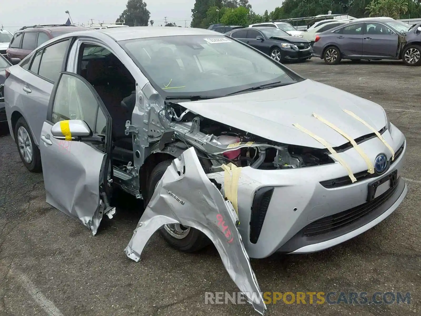 1 Photograph of a damaged car JTDKARFU2K3071870 TOYOTA PRIUS 2019