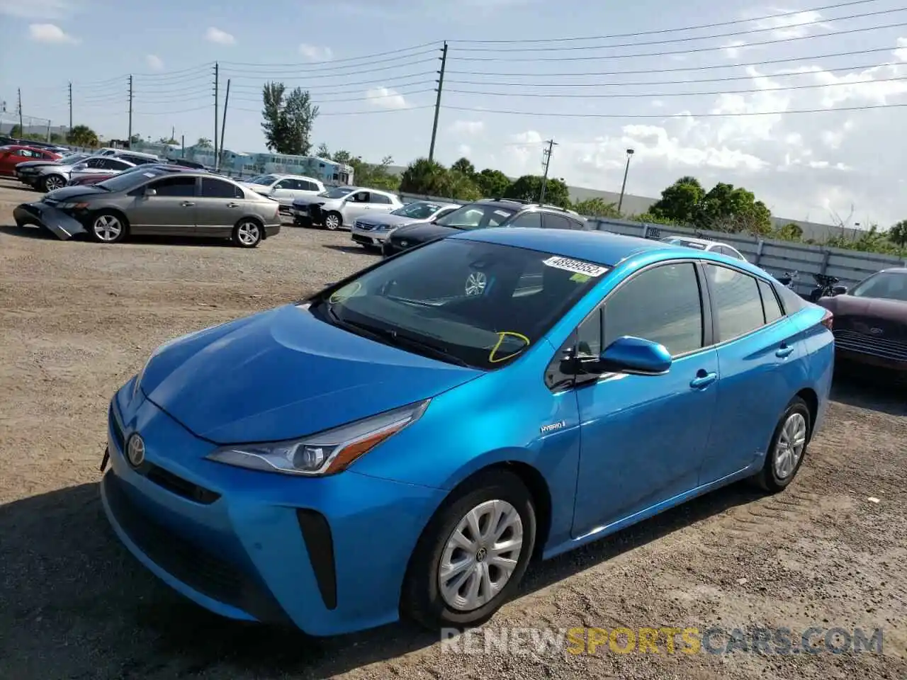 2 Photograph of a damaged car JTDKARFU2K3072467 TOYOTA PRIUS 2019