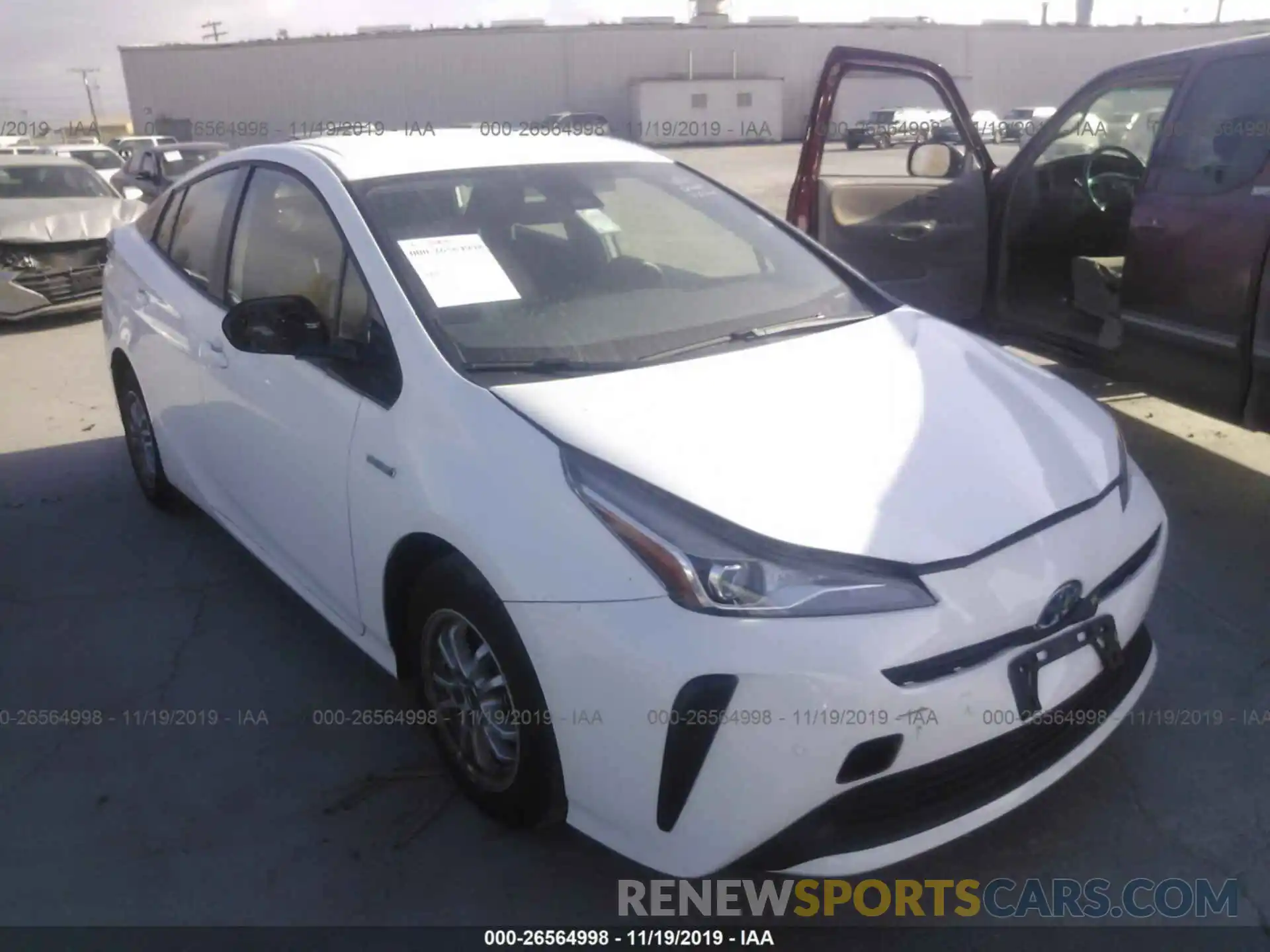 1 Photograph of a damaged car JTDKARFU2K3074896 TOYOTA PRIUS 2019