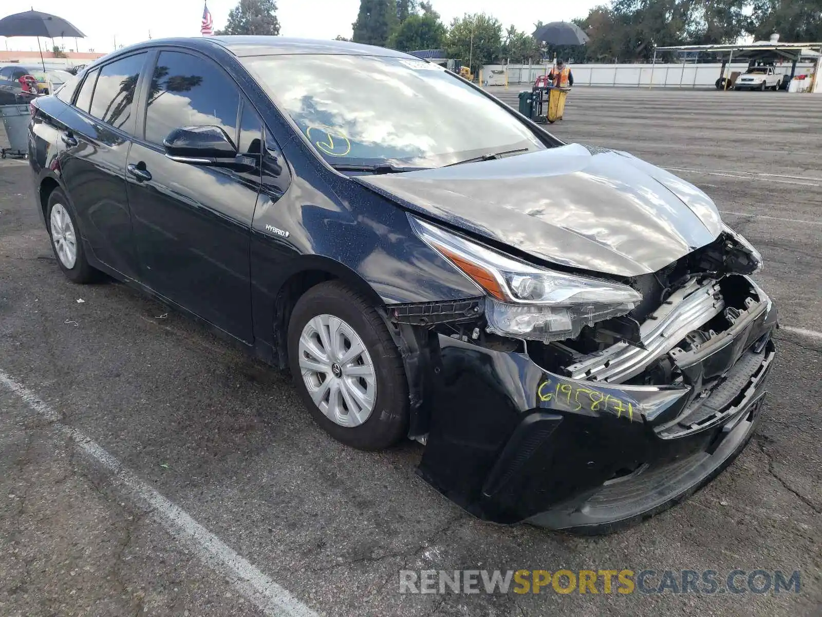 1 Photograph of a damaged car JTDKARFU2K3075000 TOYOTA PRIUS 2019