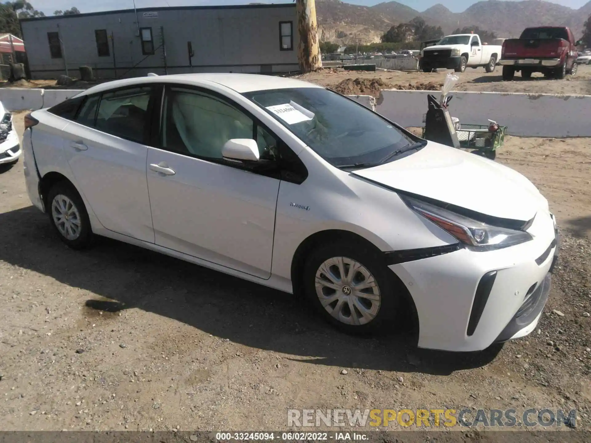 1 Photograph of a damaged car JTDKARFU2K3077619 TOYOTA PRIUS 2019