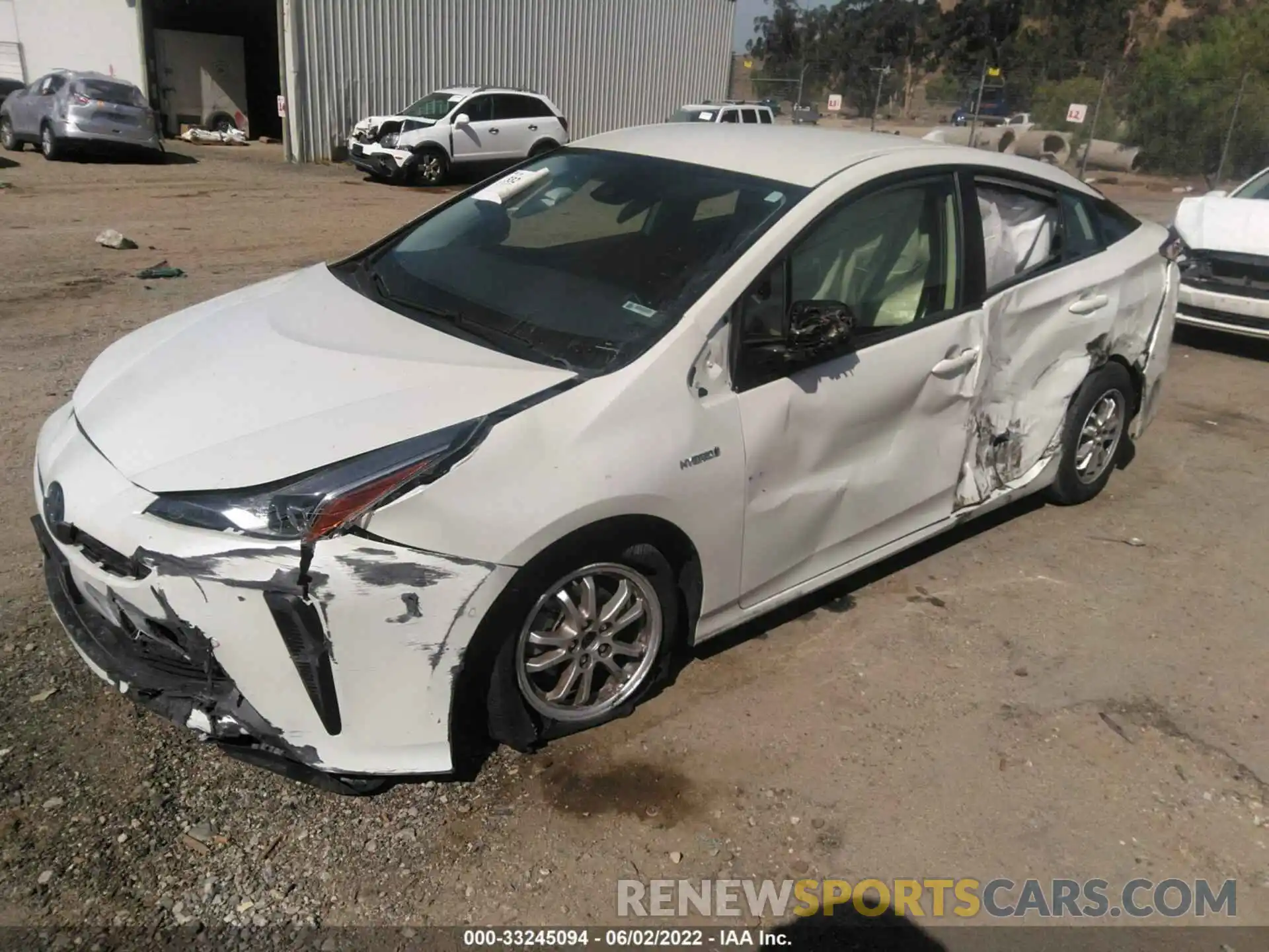 2 Photograph of a damaged car JTDKARFU2K3077619 TOYOTA PRIUS 2019