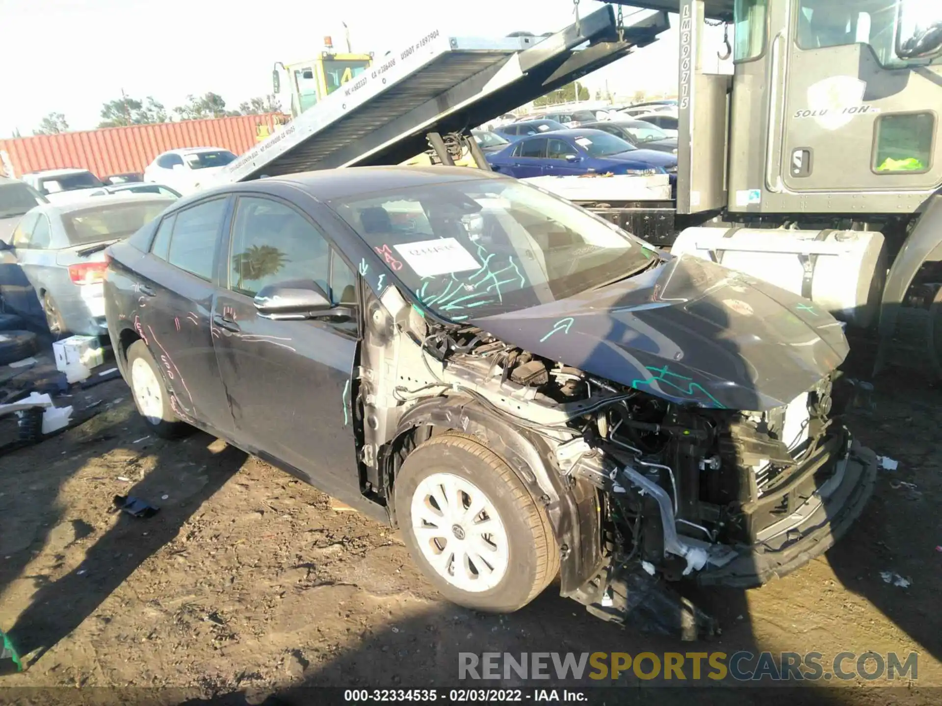 1 Photograph of a damaged car JTDKARFU2K3078821 TOYOTA PRIUS 2019