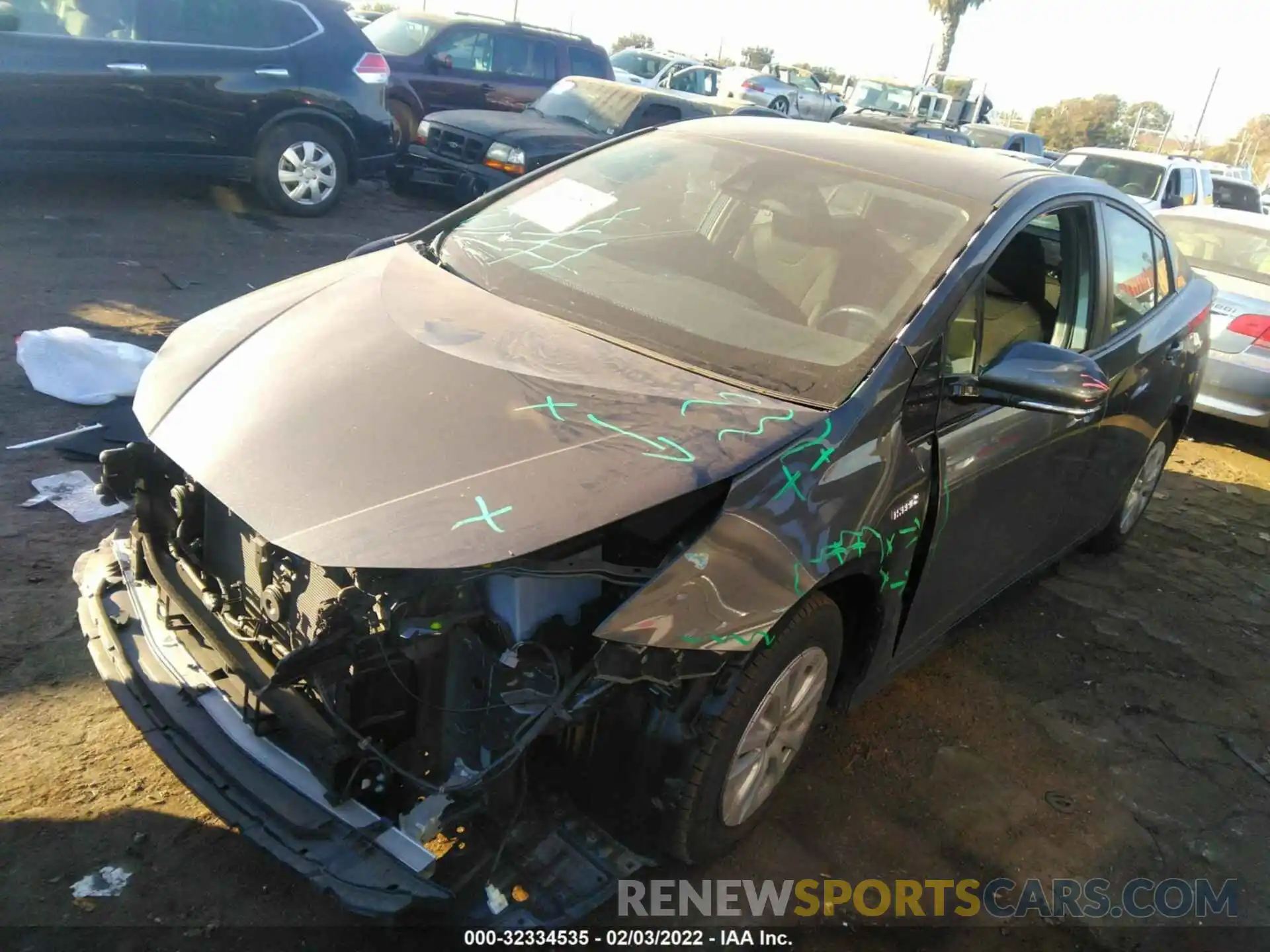 2 Photograph of a damaged car JTDKARFU2K3078821 TOYOTA PRIUS 2019