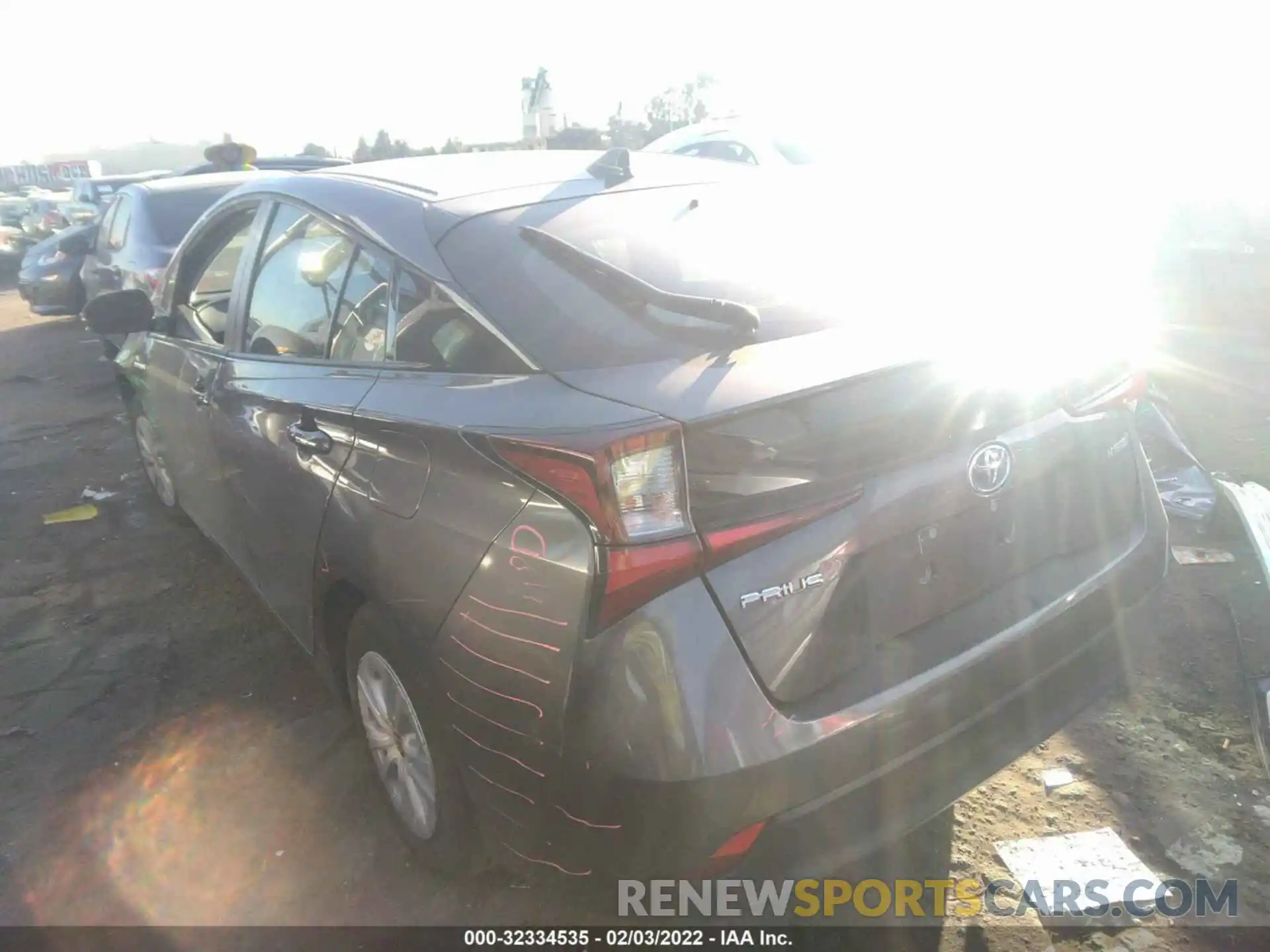 3 Photograph of a damaged car JTDKARFU2K3078821 TOYOTA PRIUS 2019