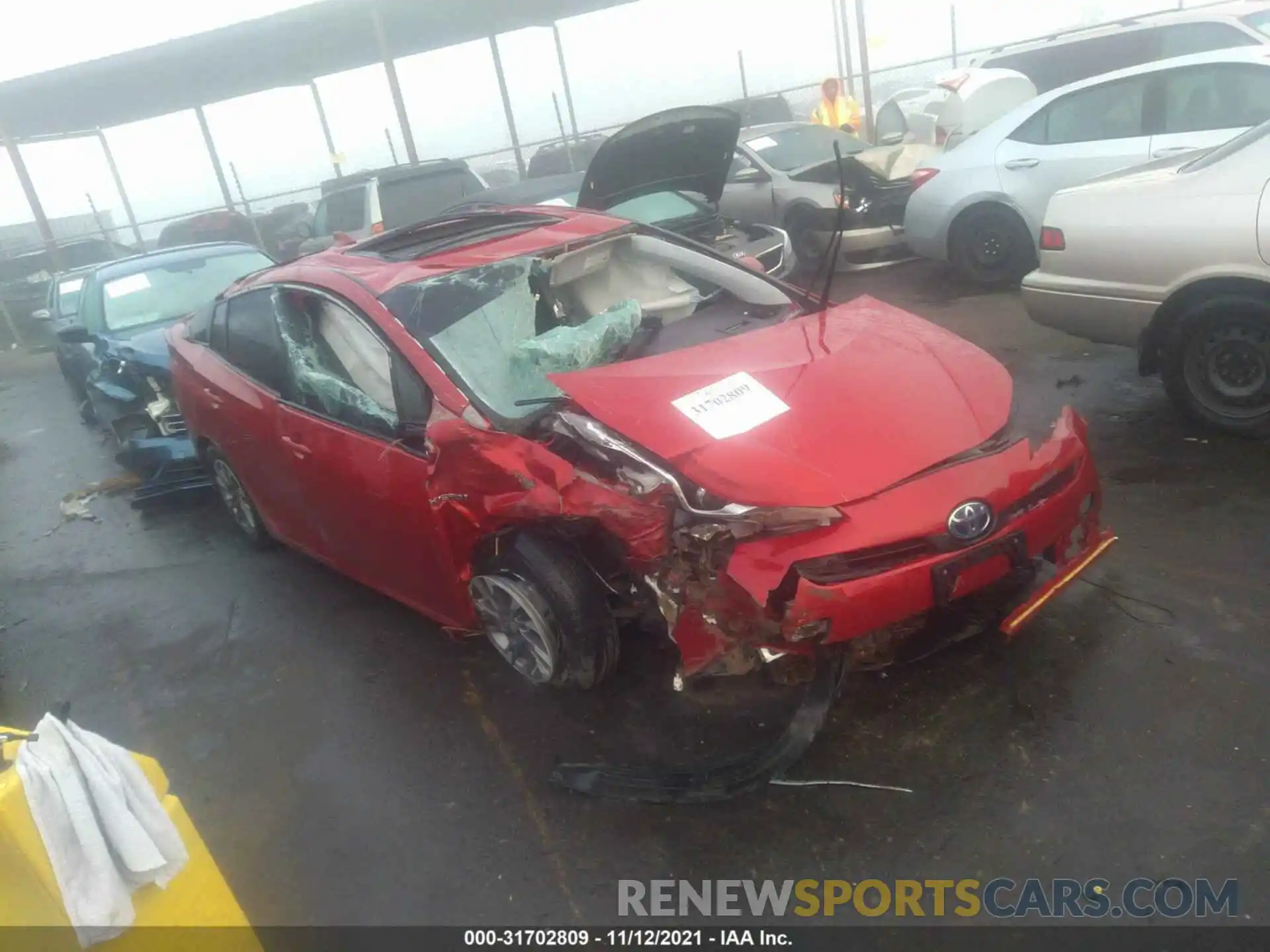 1 Photograph of a damaged car JTDKARFU2K3080195 TOYOTA PRIUS 2019