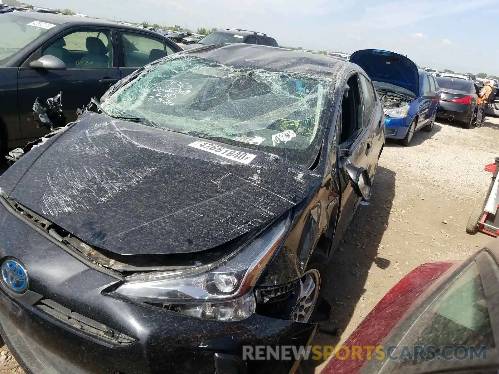 2 Photograph of a damaged car JTDKARFU2K3082061 TOYOTA PRIUS 2019